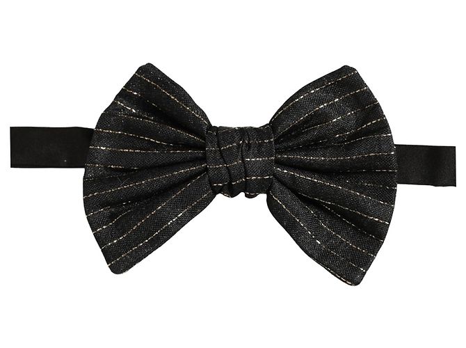 Dolce & Gabbana Papillon regolabile in seta a righe grigio scuro da uomo - vista 4