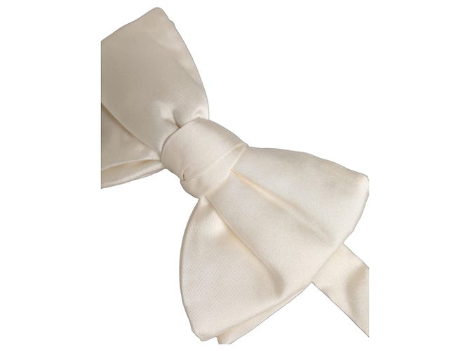 Dolce & Gabbana Papillon Papillon regolabile in % seta bianca da uomo - vista 3