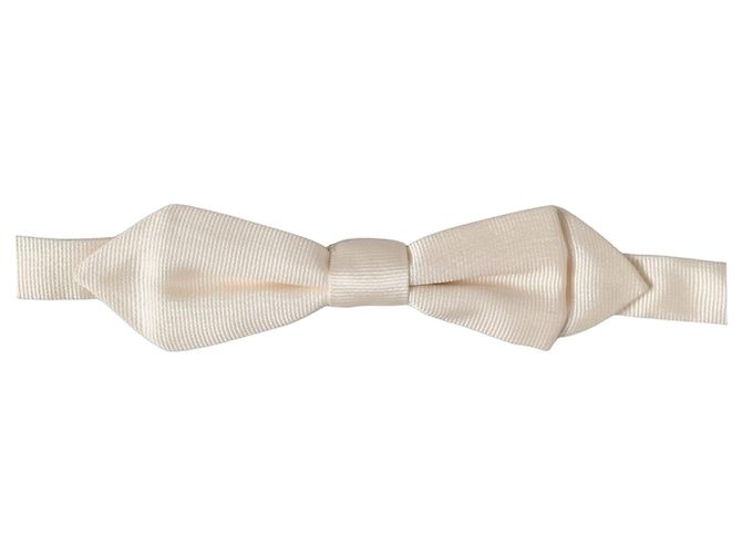 Dolce & Gabbana Papillon regolabile da uomo in % seta bianca - vista 3