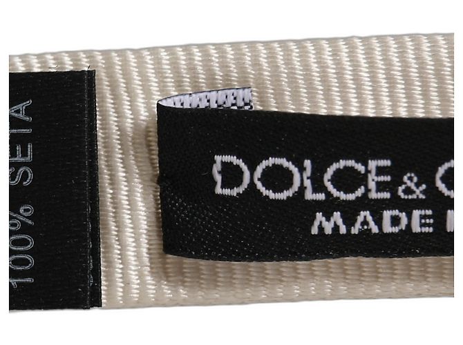 Dolce & Gabbana Papillon regolabile da uomo in % seta bianca - vista 4