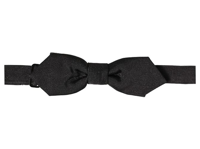 Dolce & Gabbana Men Black % Silk Adjustable Neck Papillon Bow Tie - view 3