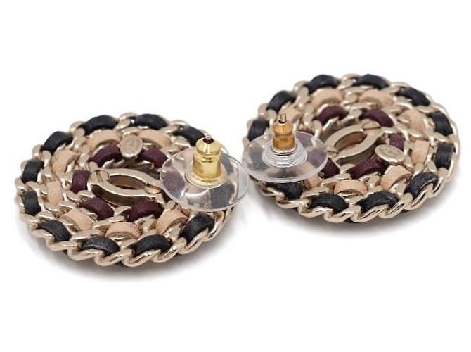 Chanel CC Logo Ohrringe mit goldener Kette - Ansicht 5