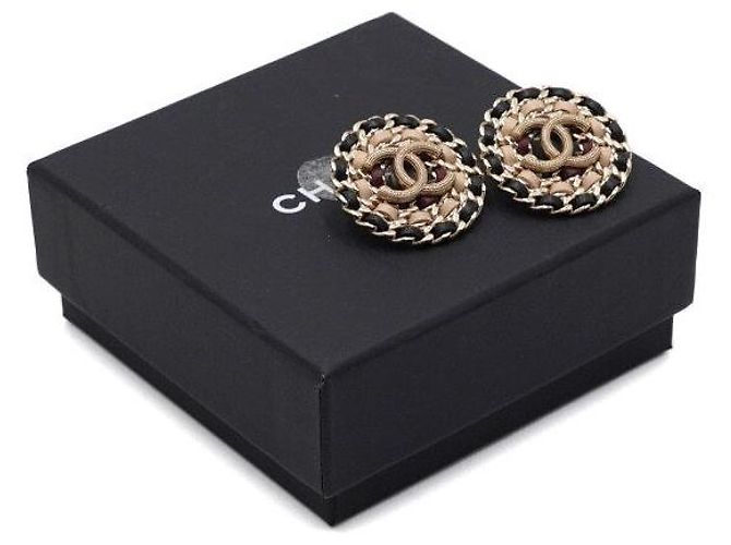 Chanel CC Logo Ohrringe mit goldener Kette - Ansicht 6