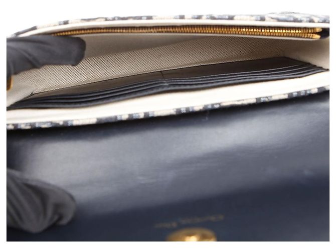 Dior Pouch Saddle Chain Blue Oblique Jacquard - vista 9