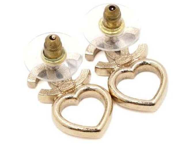 Chanel Orecchini a cuore CC Crystal Gold - vista 4
