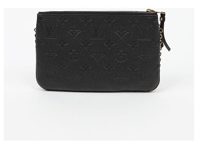 Louis Vuitton Borsa a tracolla Pochette Double Monogram Empreinte Leather Black - vista 3