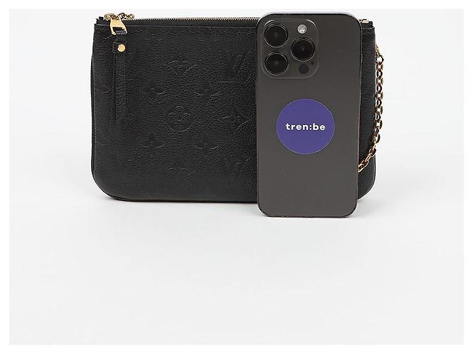 Louis Vuitton Borsa a tracolla Pochette Double Monogram Empreinte Leather Black - vista 6
