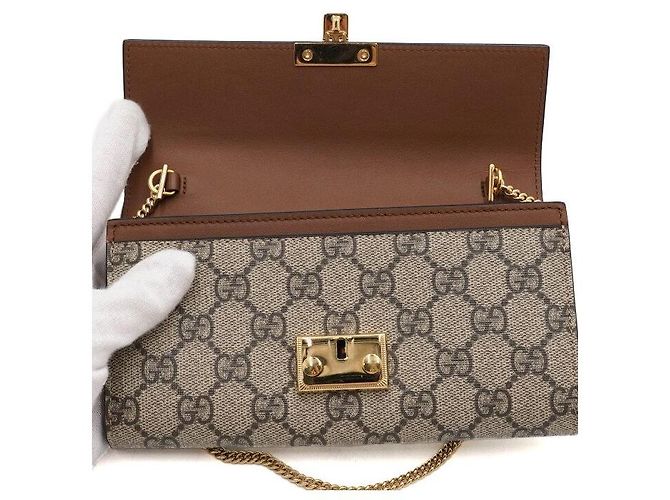 Gucci Portafoglio lungo con catena dorata e borsa pouch a tracolla - vista 7