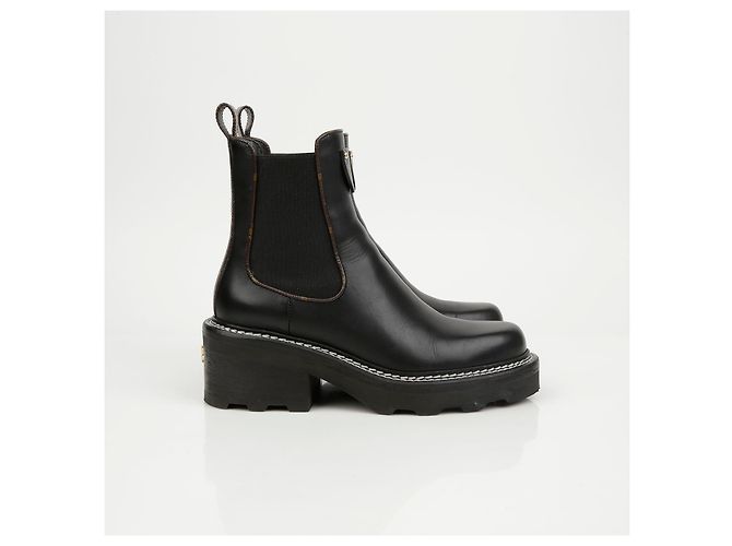 Botines Louis Vuitton de piel marrón - vista 3