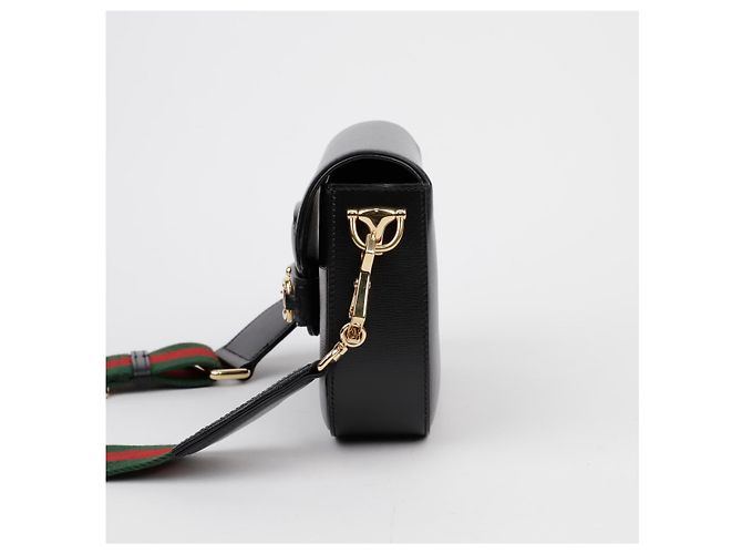 Gucci Mini Borsa a Tracolla in Pelle Horsebit Nera - vista 5