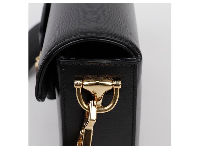 Gucci Mini Borsa a Tracolla in Pelle Horsebit Nera - vista 6