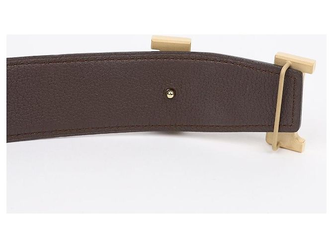 Hermès Wendegürtel Schwarz Braun Gold - Ansicht 5