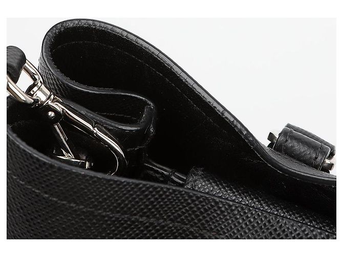 Prada Borsa Tote Saffiano Double Black - vista 10