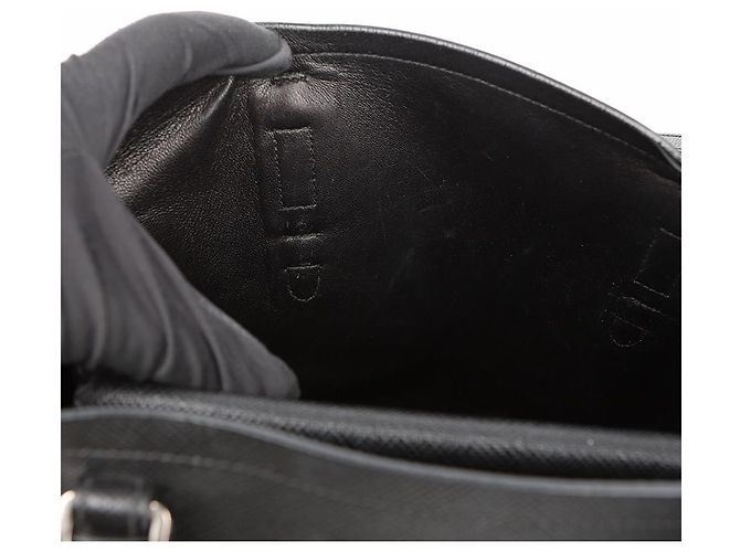 Prada Borsa Tote Saffiano Double Black - vista 12