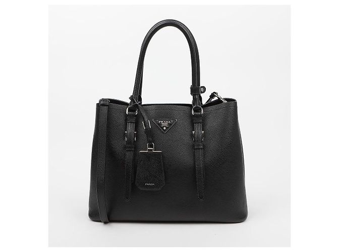 Prada Borsa Tote Saffiano Double Black - vista 2