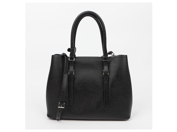 Prada Borsa Tote Saffiano Double Black - vista 4