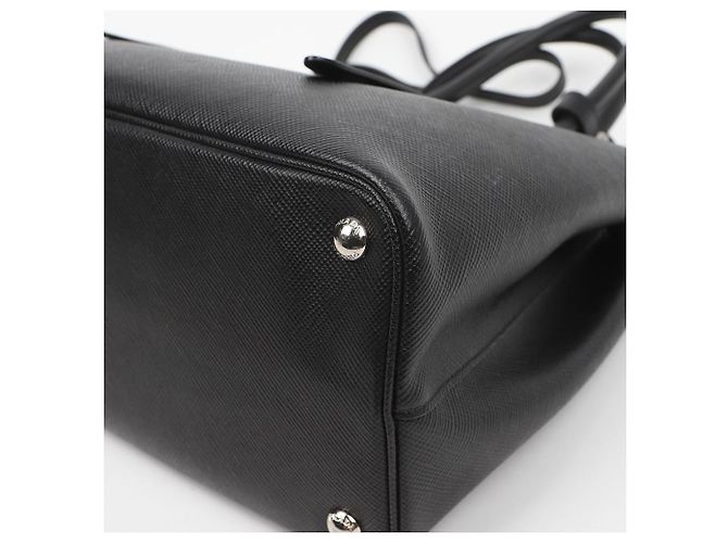 Prada Borsa Tote Saffiano Double Black - vista 7