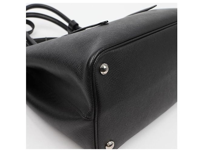 Prada Borsa Tote Saffiano Double Black - vista 8