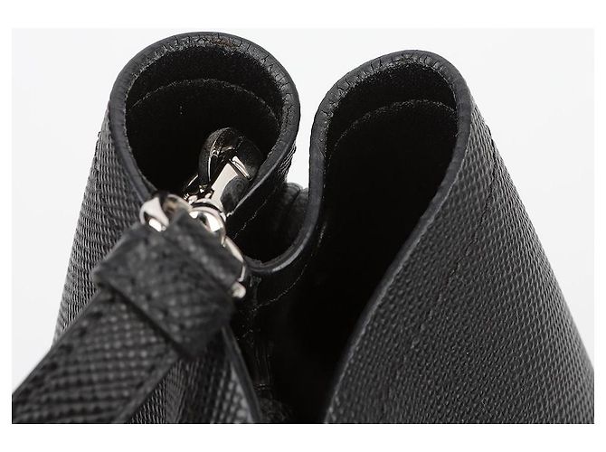 Prada Borsa Tote Saffiano Double Black - vista 9