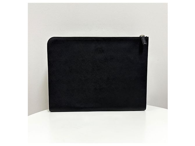 Prada Clutch in Saffiano con logo triangolare Nero - vista 4