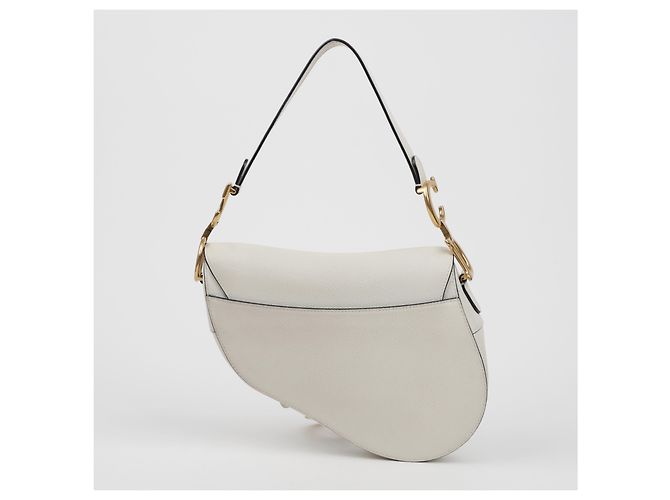 Dior Bolso de hombro tipo saddle de piel Blanco - vista 4