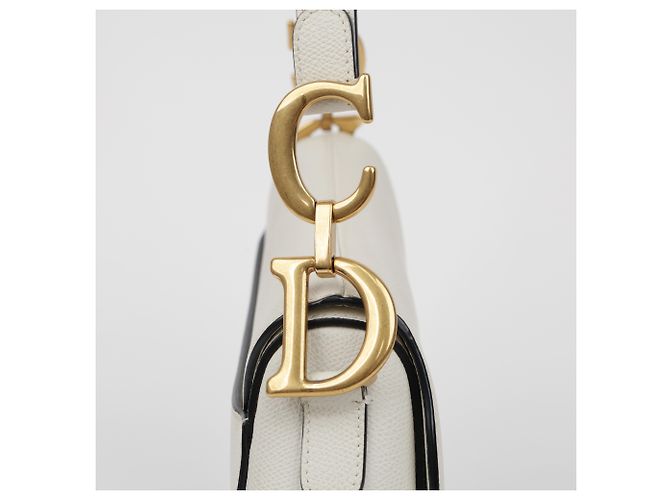 Dior Bolso de hombro tipo saddle de piel Blanco - vista 6