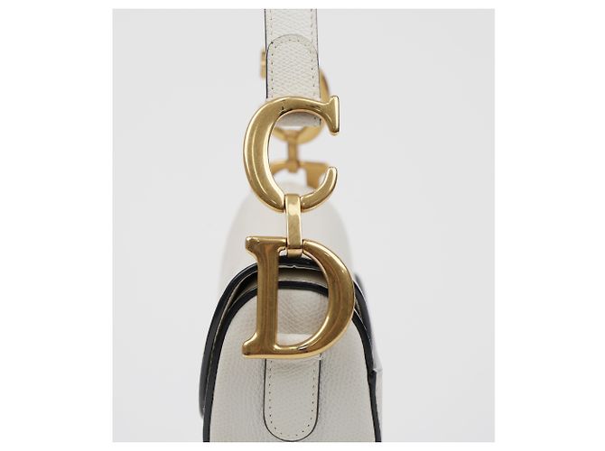 Dior Bolso de hombro tipo saddle de piel Blanco - vista 8
