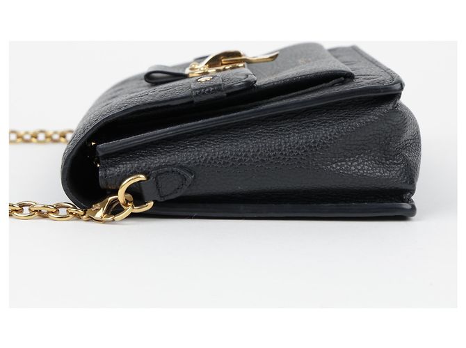 Louis Vuitton Borsa a tracolla portafoglio con catena in pelle Nera - vista 6