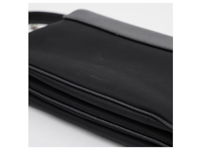 Prada Borsa a tracolla con catena in Saffiano Tessuto Nera - vista 17
