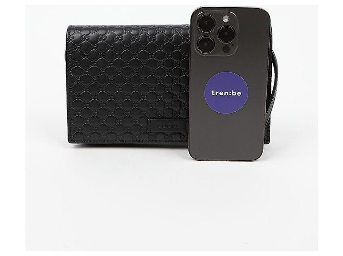Gucci Borsa a Tracolla Mini in Pelle Microshima Nero - vista 10