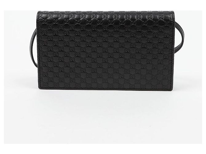 Gucci Borsa a Tracolla Mini in Pelle Microshima Nero - vista 4