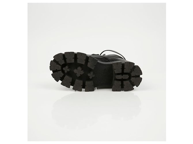 Prada Stivali Monolith in pelle e nylon nero - vista 14