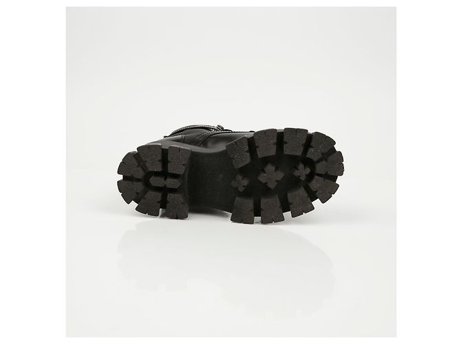 Prada Stivali Monolith in pelle e nylon nero - vista 15