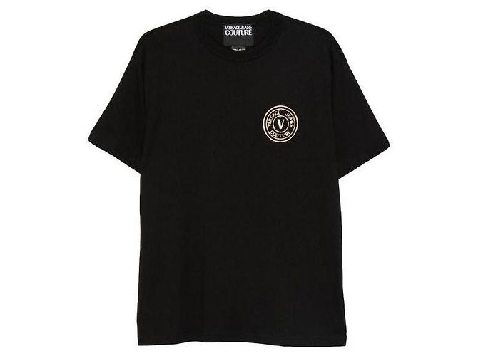 Versace T-Shirt mit Foil-Emblem Schwarz Gold - Ansicht 4