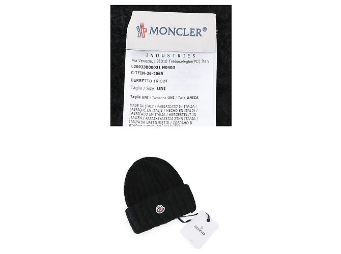 Moncler Berretto a maglia trecciata con patch (Black) - vista 5