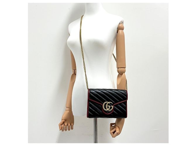 Gucci Chain Shoulder Bag Schultertasche Rot Leder - Ansicht 2