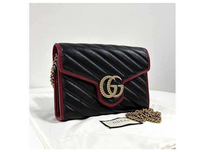 Gucci Chain Shoulder Bag Schultertasche Rot Leder - Ansicht 3