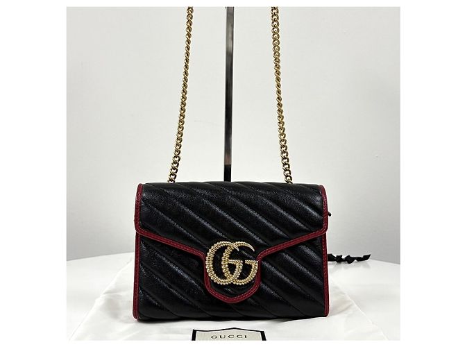 Gucci Chain Shoulder Bag Schultertasche Rot Leder - Ansicht 5
