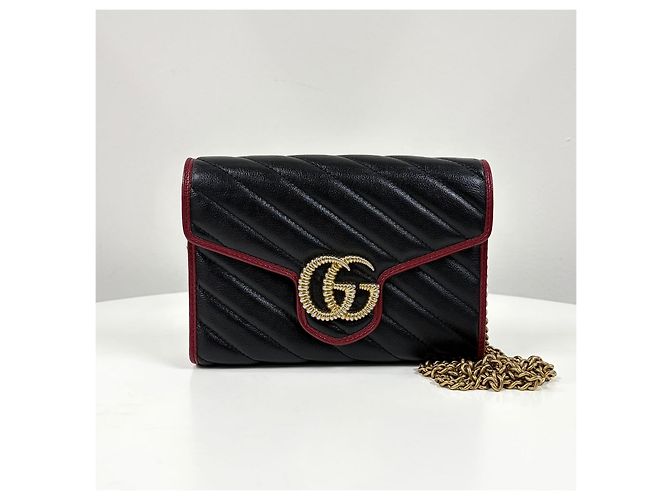 Gucci Chain Shoulder Bag Schultertasche Rot Leder - Ansicht 7