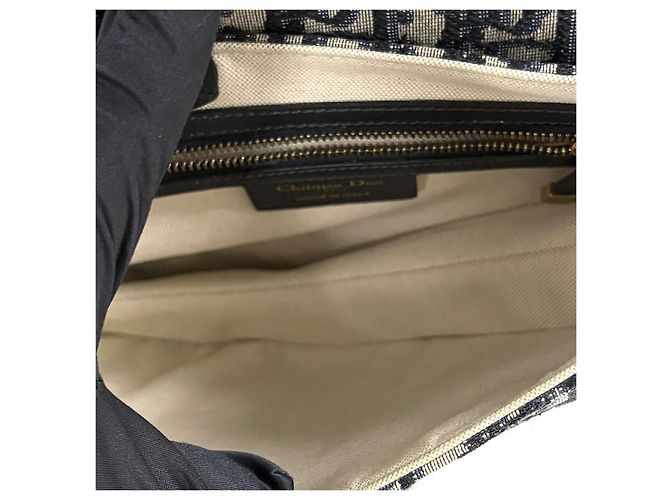 Dior Borsa Saddle Oblique Jacquard Blu - vista 10