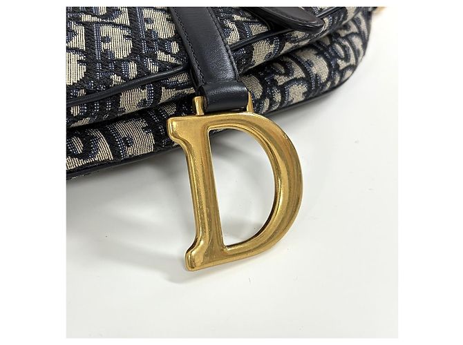 Dior Borsa Saddle Oblique Jacquard Blu - vista 8