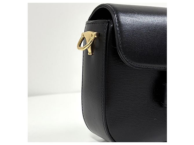 Gucci Borsa a tracolla mini in pelle Horsebit Nera - vista 11