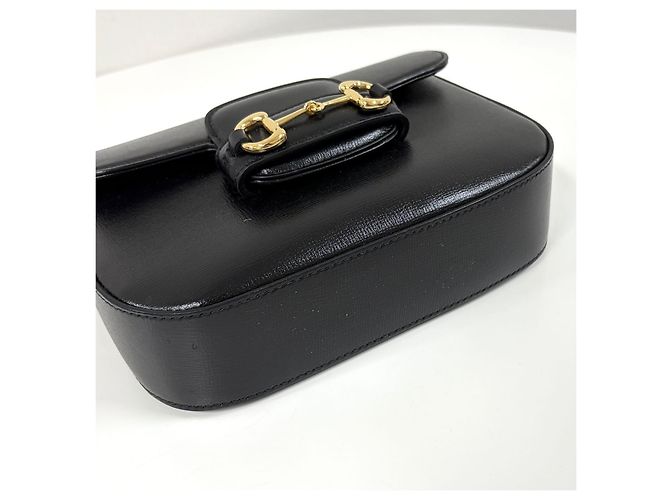 Gucci Borsa a tracolla mini in pelle Horsebit Nera - vista 12