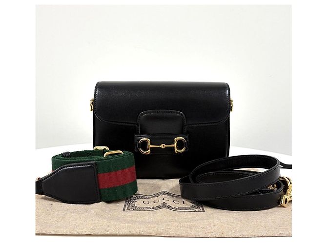 Gucci Borsa a tracolla mini in pelle Horsebit Nera - vista 3