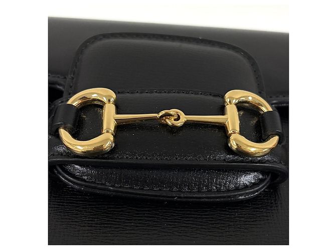 Gucci Borsa a tracolla mini in pelle Horsebit Nera - vista 9