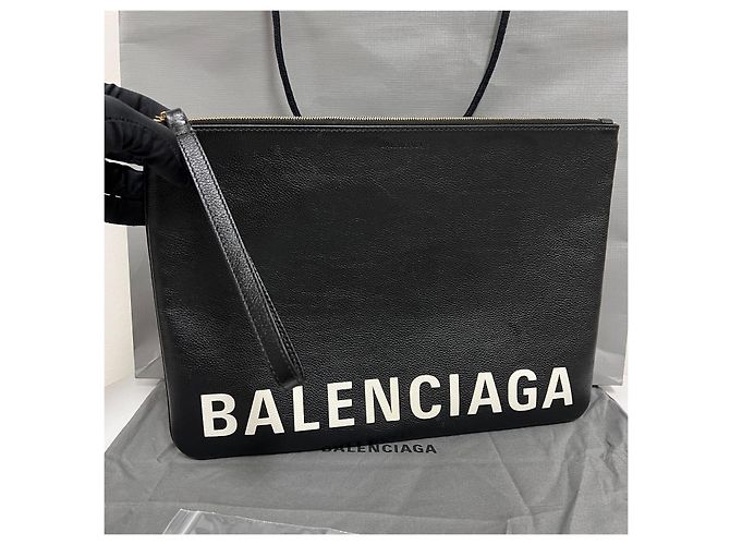 Balenciaga Clutch Bag Logo Large Nera - vista 2