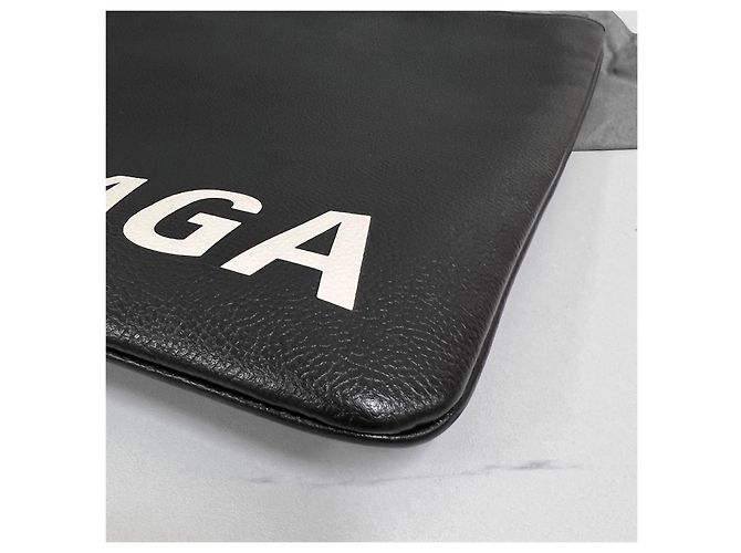 Balenciaga Clutch Bag Logo Large Nera - vista 7