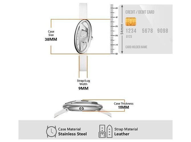 Diesel D-Era Lederuhr für Damen - Ansicht 3