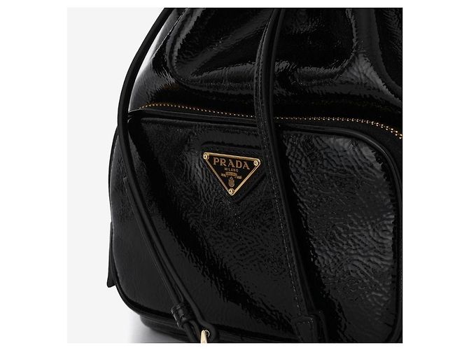 Prada Borsa a secchiello Naflak Patent Triangle Logo Duet - vista 6