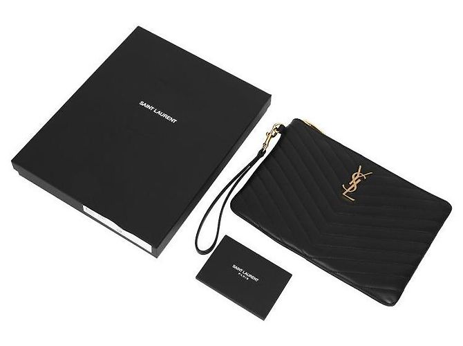 Autre Marque Piccola borsa a pochette Cassandra Monogram Matelassé Gold - vista 8
